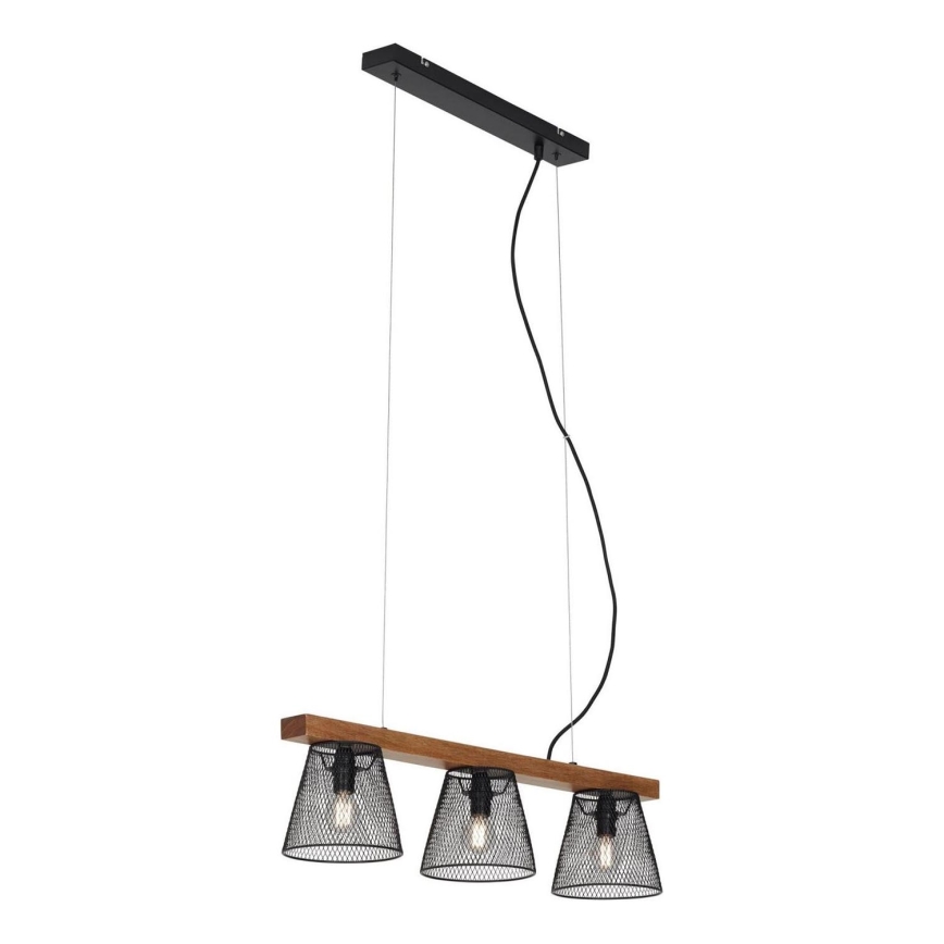 Briloner 4077-035 - Candeeiro suspenso WOOD & STYLE 3xE14/25W/230V árvore da borracha