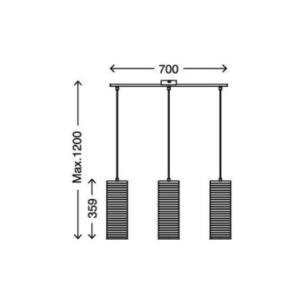 Briloner 4313-038 - Candelabro num fio 3xE27/60W/230V