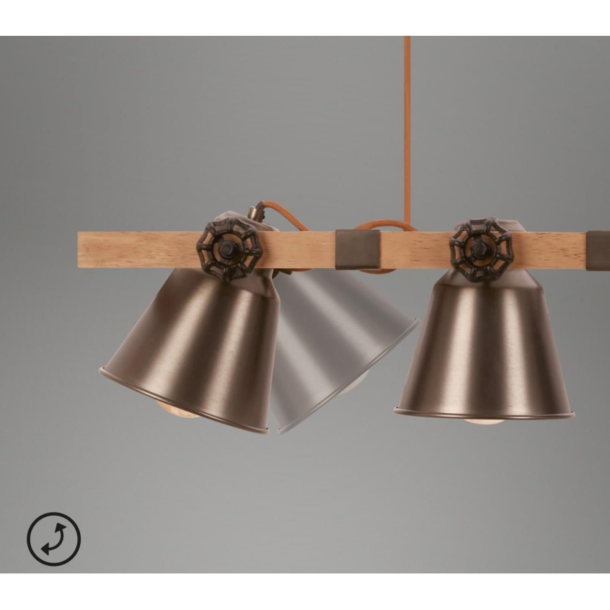 Briloner 4406-044 - Candeeiro suspenso TALE 4xE27/40W/230V castanho
