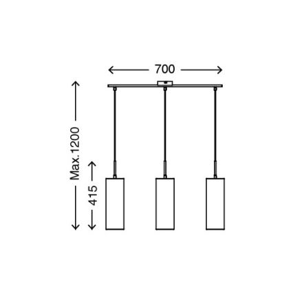 Briloner 4712-034 - Candelabro num fio 3xE27/25W/230V
