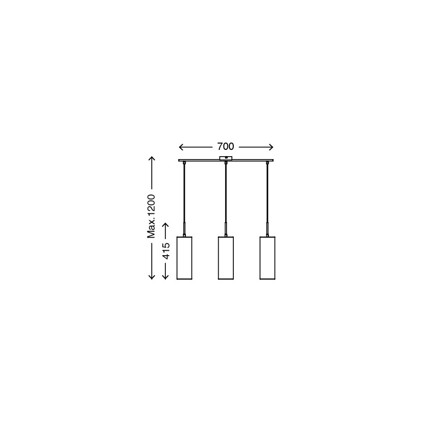 Briloner 4712-034 - Candelabro num fio 3xE27/25W/230V