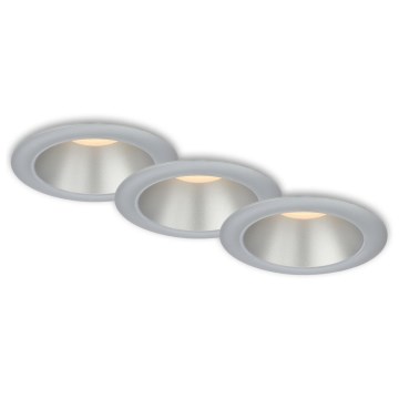 Briloner 7041-034 - CONJUNTO 3x Focos de encastrar LED para casa de banho  LED/4,9W/230V IP44 prateado