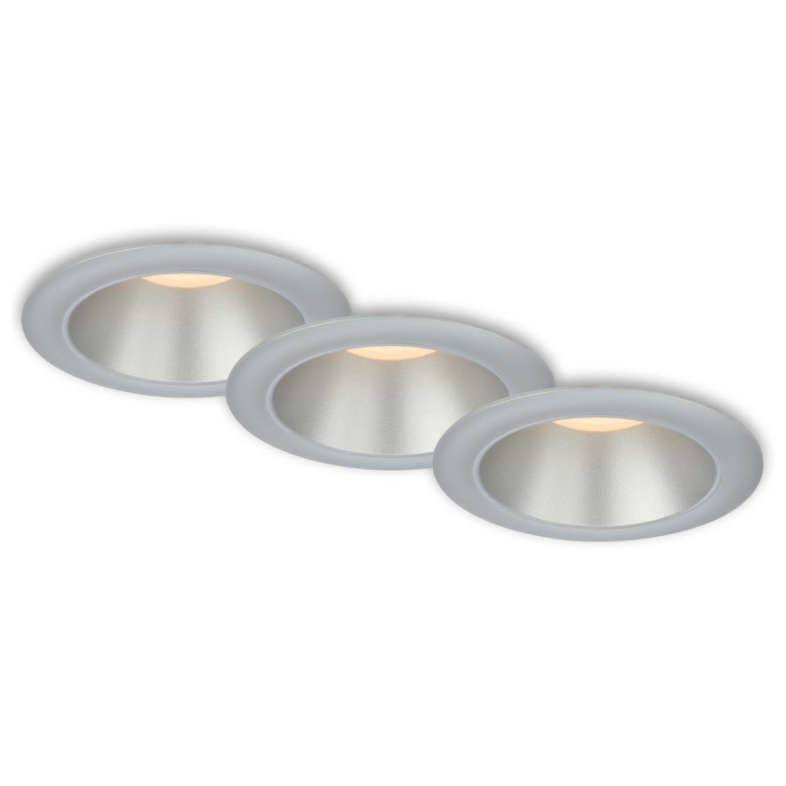 Briloner 7041-034 - CONJUNTO 3x Focos de encastrar LED para casa de banho  LED/4,9W/230V IP44 prateado
