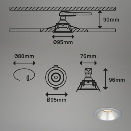Briloner 7042-034 - CONJUNTO 3x Focos de encastrar para casa de banho 1xGU10/9W/230V IP23 prateado