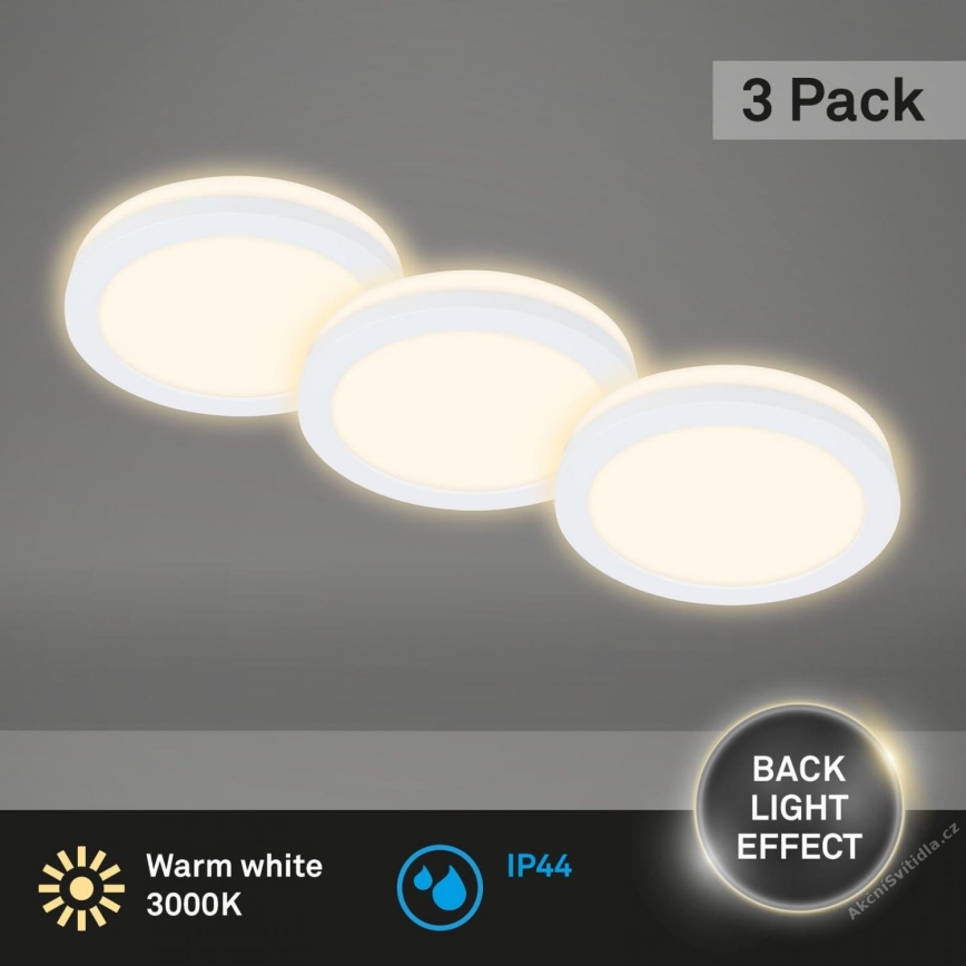 Briloner 7055-036 - CONJUNTO 3x Focos de encastrar LED para casa de banho  LED/3W/230V IP44