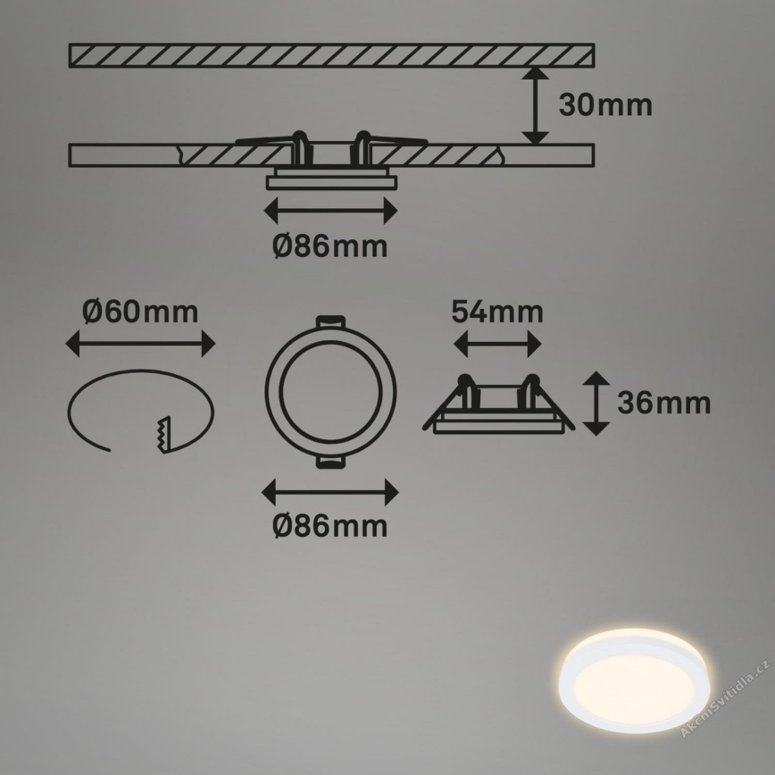 Briloner 7055-036 - CONJUNTO 3x Focos de encastrar LED para casa de banho  LED/3W/230V IP44