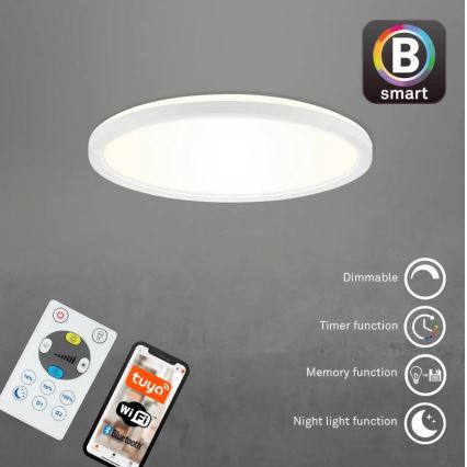 Briloner 7058-016 - Iluminação LED com regulação SLIM LED/18W/230V 2700-6500K Wi-Fi Tuya + controlo remoto
