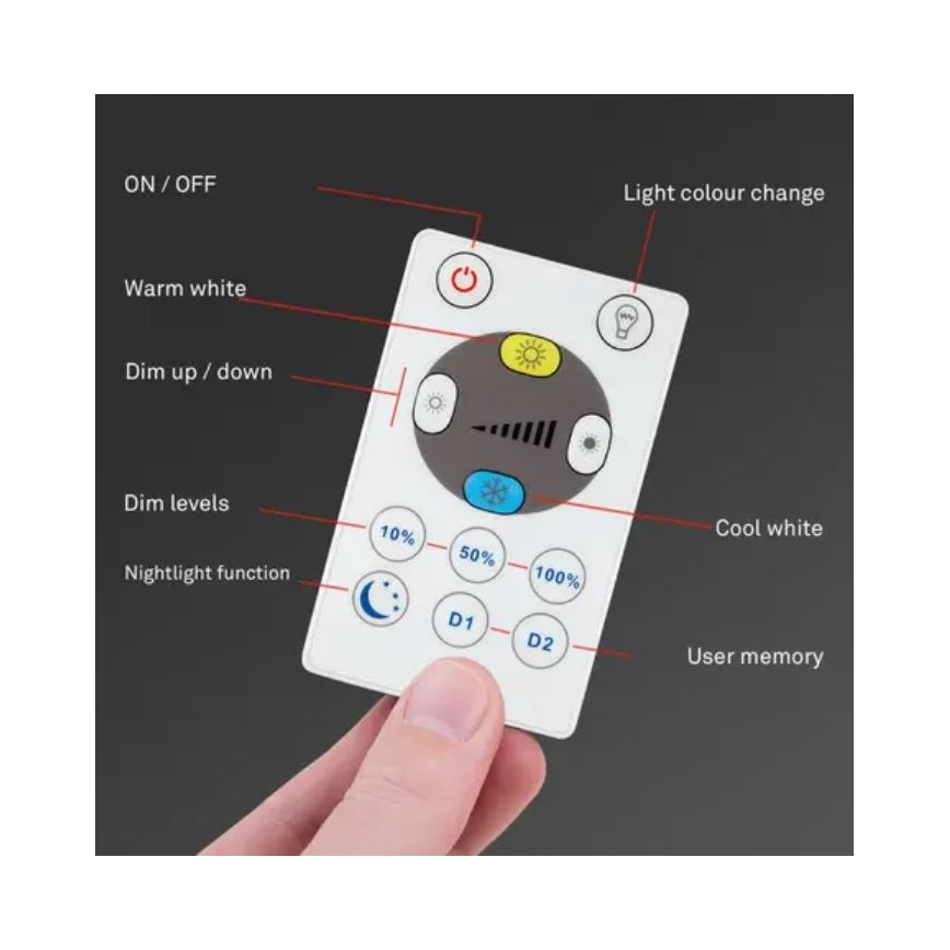 Briloner 7058-016 - Iluminação LED com regulação SLIM LED/18W/230V 2700-6500K Wi-Fi Tuya + controlo remoto