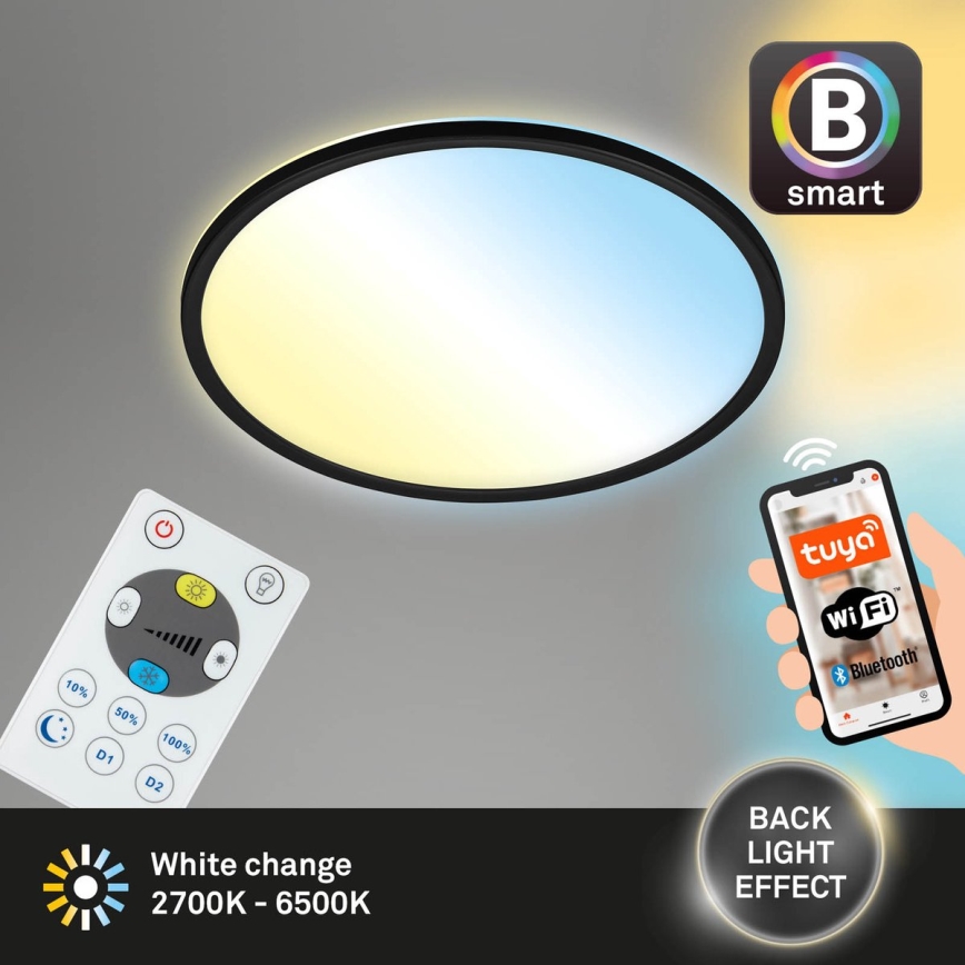 Briloner 7059-015 - Iluminação de teto LED com regulação SLIM LED/22W/230V 2700-6500K Wi-Fi Tuya + controlo remoto