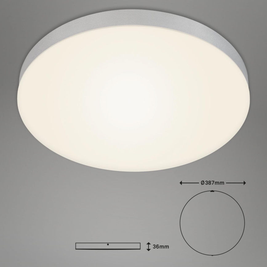 Briloner 7068-014 - Iluminação de teto LED FLAME LED/24,5W/230V 3000K diâmetro 38 cm prateado