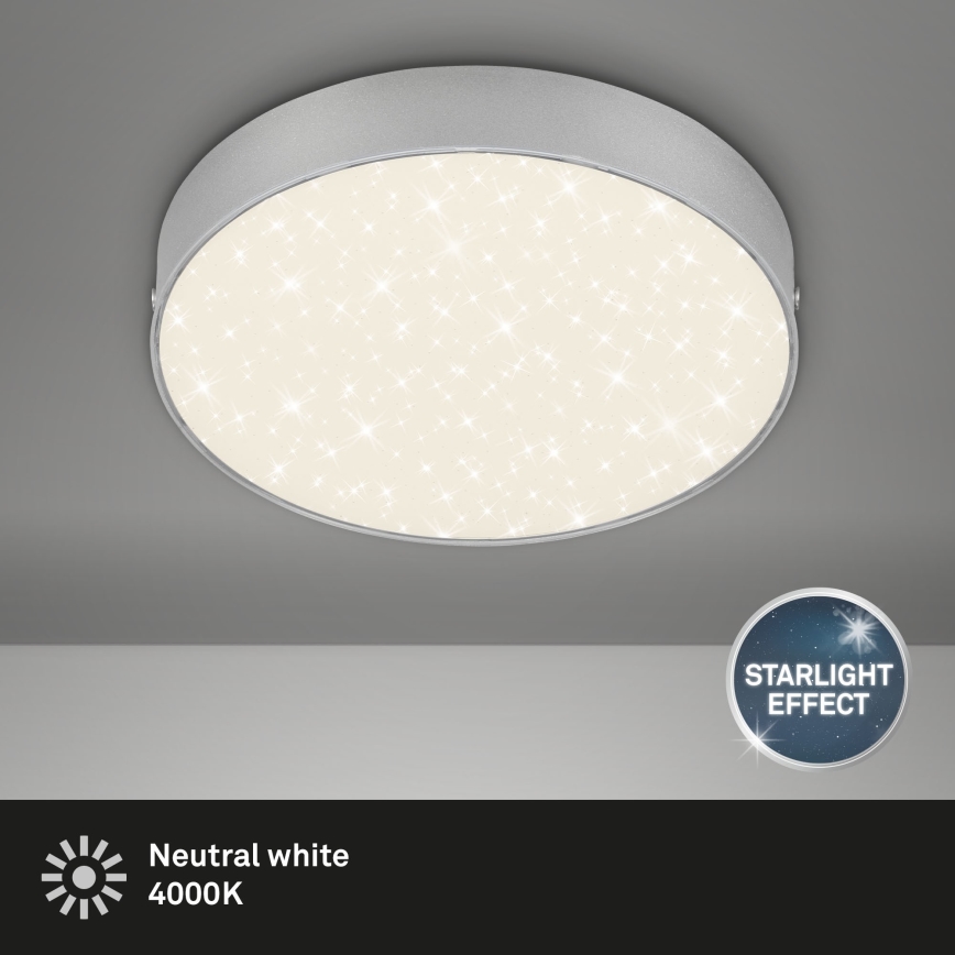 Briloner 7073-414 - Iluminação de teto LED STAR SKY LED/16W/230V 4000K diâmetro 21 cm prateado