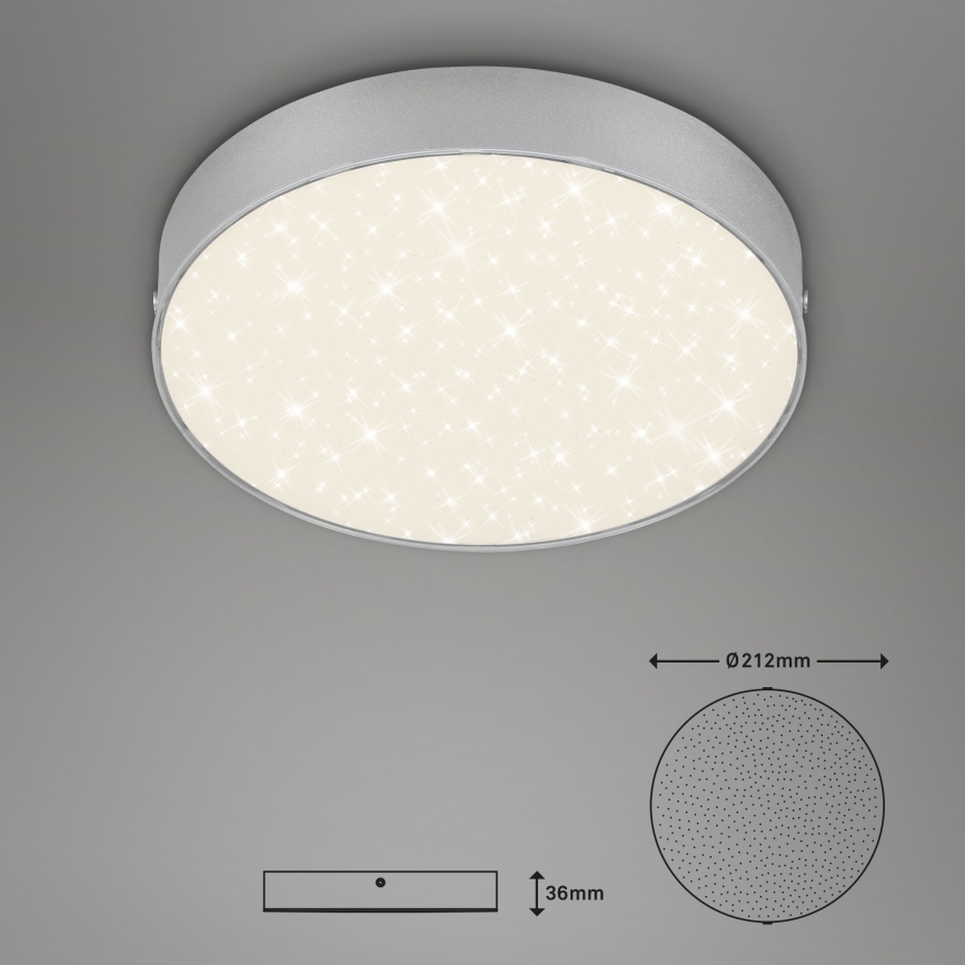 Briloner 7073-414 - Iluminação de teto LED STAR SKY LED/16W/230V 4000K diâmetro 21 cm prateado