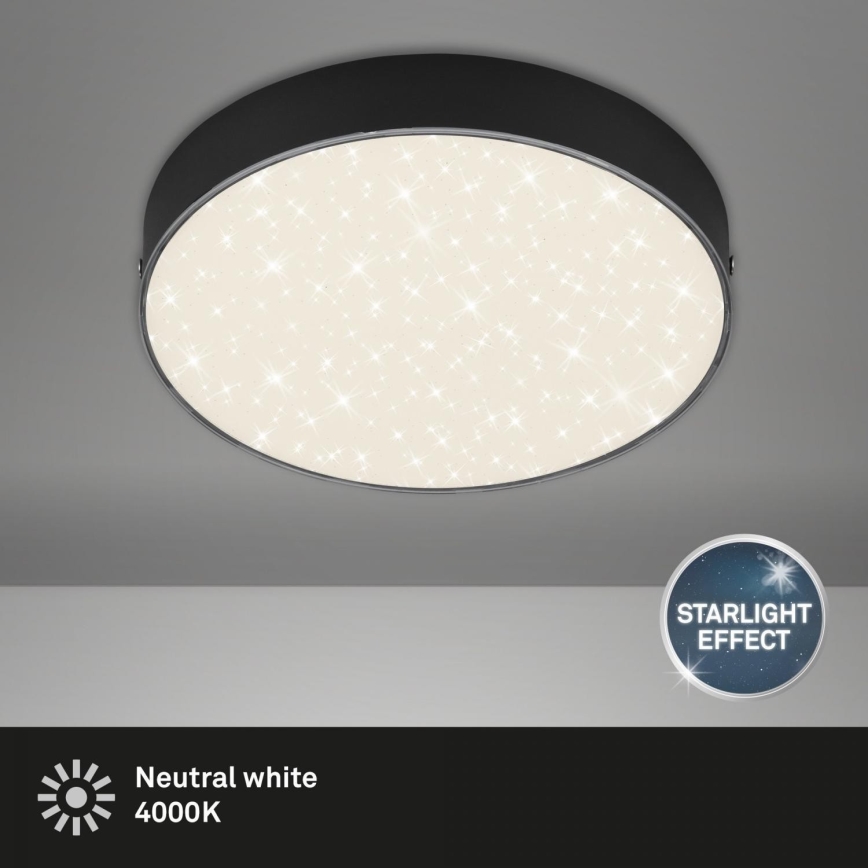 Briloner 7073-415 - Iluminação de teto LED STAR SKY LED/16W/230V 4000K diâmetro 21 cm preto