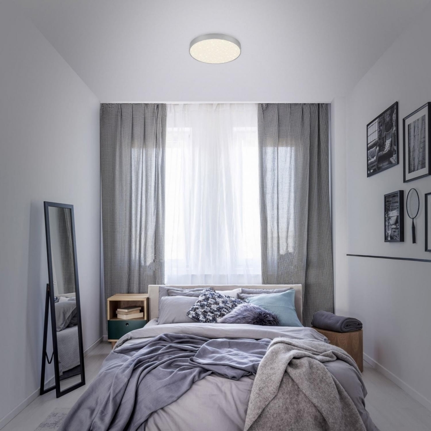 Briloner 7074-414 - Iluminação de teto LED STAR SKY LED/21W/230V 4000K diâmetro 28 cm prateado