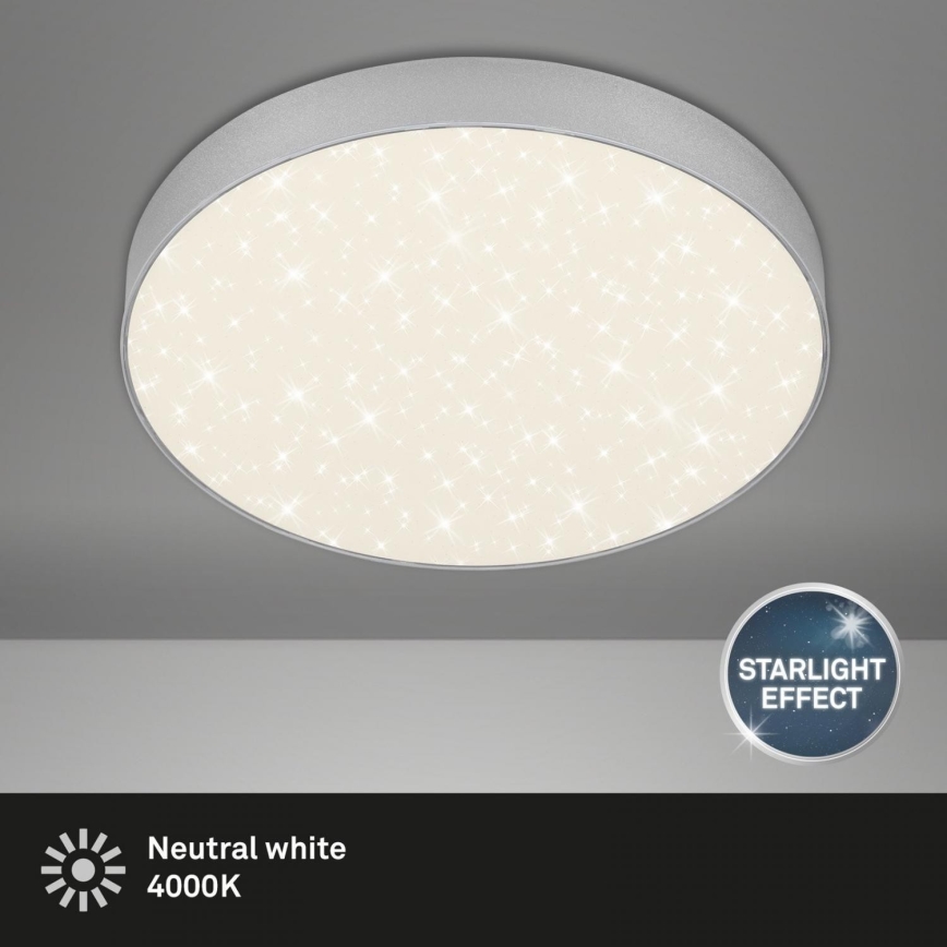 Briloner 7074-414 - Iluminação de teto LED STAR SKY LED/21W/230V 4000K diâmetro 28 cm prateado