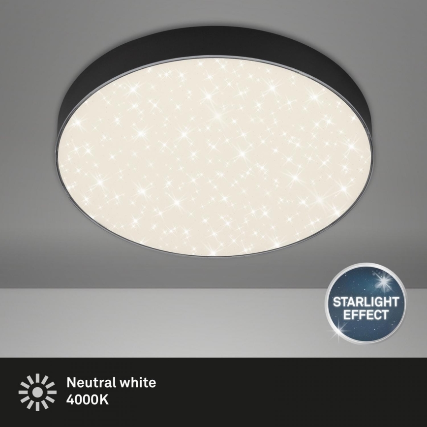 Briloner 7074-415 - Iluminação de teto LED STAR SKY LED/21W/230V 4000K diâmetro 28 cm preto