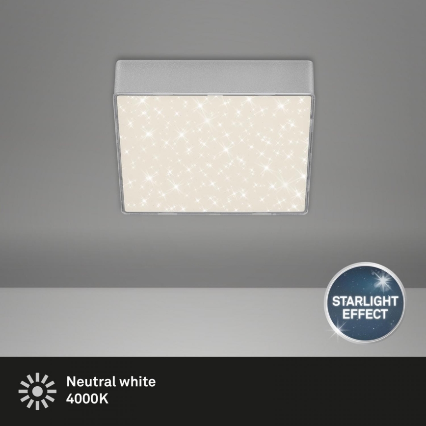 Briloner 7076-414 - Iluminação de teto LED STAR SKY LED/11W/230V 4000K 15x15 cm prateado