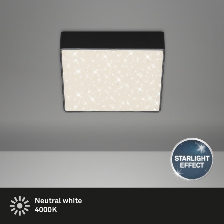 Briloner 7076-415 - Iluminação de teto LED STAR SKY LED/11W/230V 4000K 15x15 cm preto