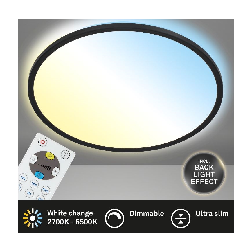 Briloner 7079-015 - Iluminação de teto LED com regulação SLIM LED/18W/230V 2700-6500K + controlo remoto