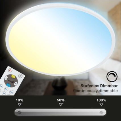 Briloner 7079-016 - Iluminação de teto LED com regulação SLIM LED/18W/230V 2700-6500K + controlo remoto