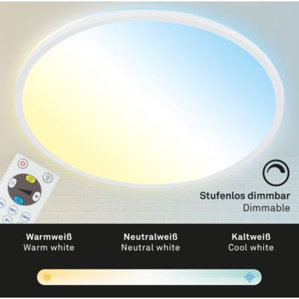 Briloner 7079-016 - Iluminação de teto LED com regulação SLIM LED/18W/230V 2700-6500K + controlo remoto