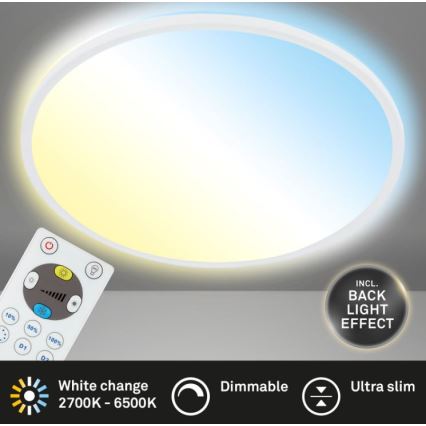 Briloner 7079-016 - Iluminação de teto LED com regulação SLIM LED/18W/230V 2700-6500K + controlo remoto