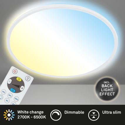 Briloner 7080-016 - Iluminação de teto LED com regulação SLIM LED/22W/230V 2700-6500K + controlo remoto