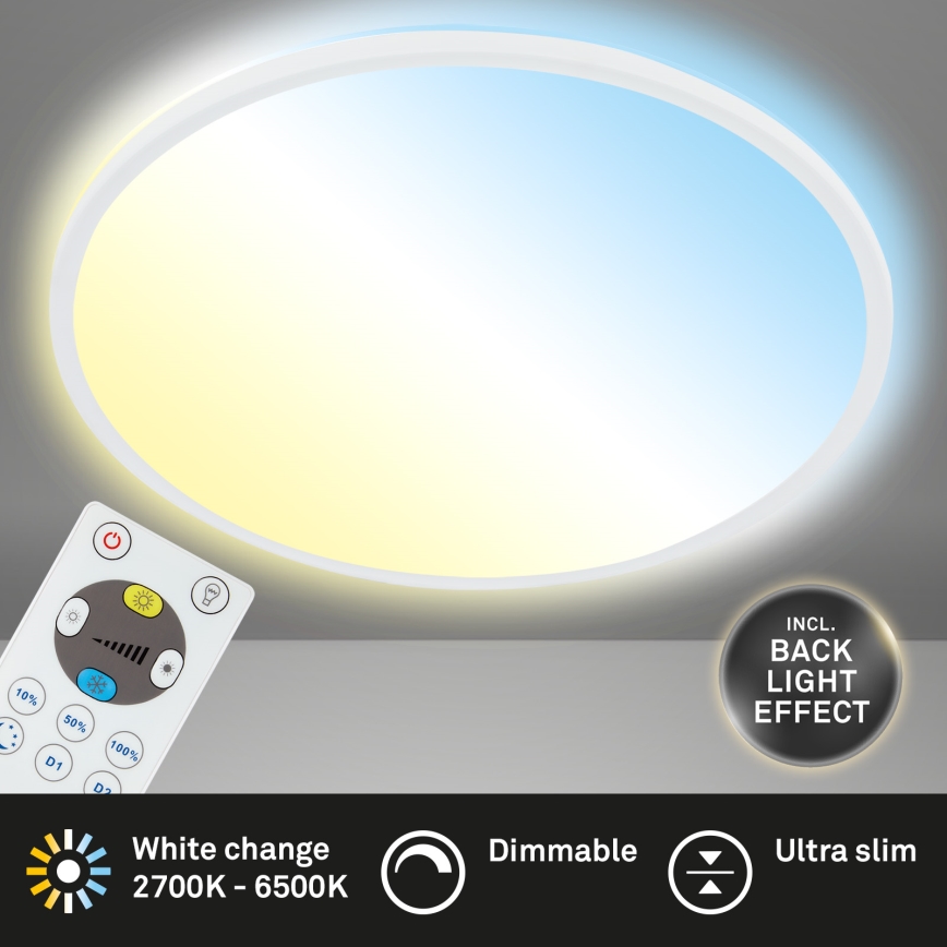Briloner 7080-016 - Iluminação de teto LED com regulação SLIM LED/22W/230V 2700-6500K + controlo remoto