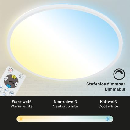 Briloner 7080-016 - Iluminação de teto LED com regulação SLIM LED/22W/230V 2700-6500K + controlo remoto