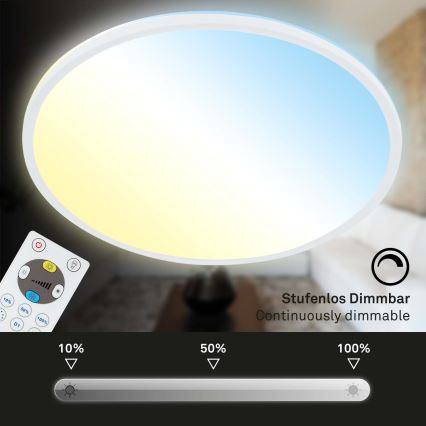Briloner 7080-016 - Iluminação de teto LED com regulação SLIM LED/22W/230V 2700-6500K + controlo remoto