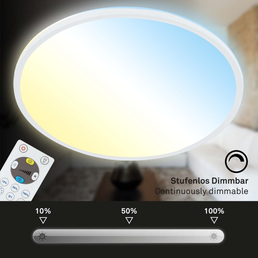 Briloner 7080-016 - Iluminação de teto LED com regulação SLIM LED/22W/230V 2700-6500K + controlo remoto