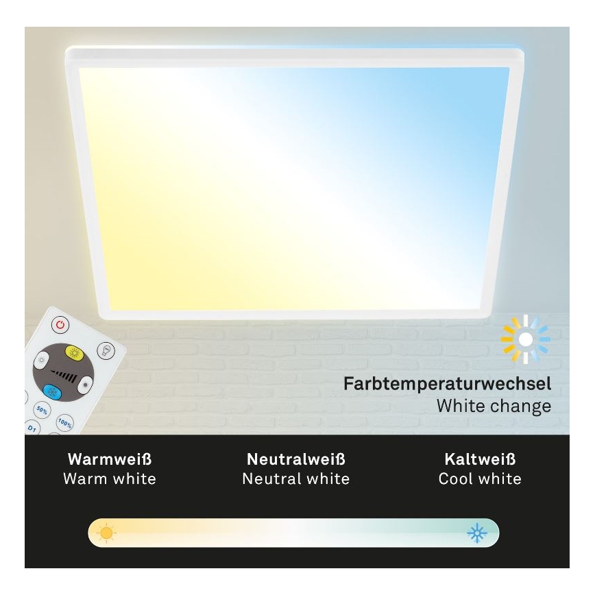 Briloner 7082-016 - Iluminação de teto LED com regulação SLIM LED/22W/230V 2700-6500K + controlo remoto