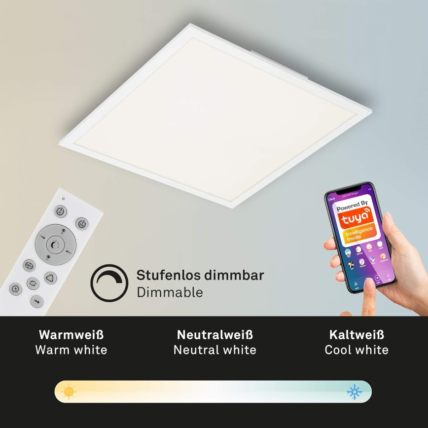 Briloner 7087-016 - LED RGBW Iluminação com regulação SMART LED/24W/230V 3000-6500K Wi-Fi Tuya + comando
