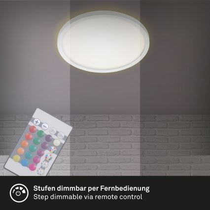 Briloner 7092-416 - Iluminação de teto RGBW com regulação SLIM LED/15W/230V + controlo remoto