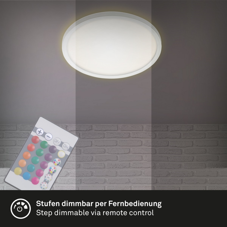 Briloner 7092-416 - Iluminação de teto RGBW com regulação SLIM LED/15W/230V + controlo remoto