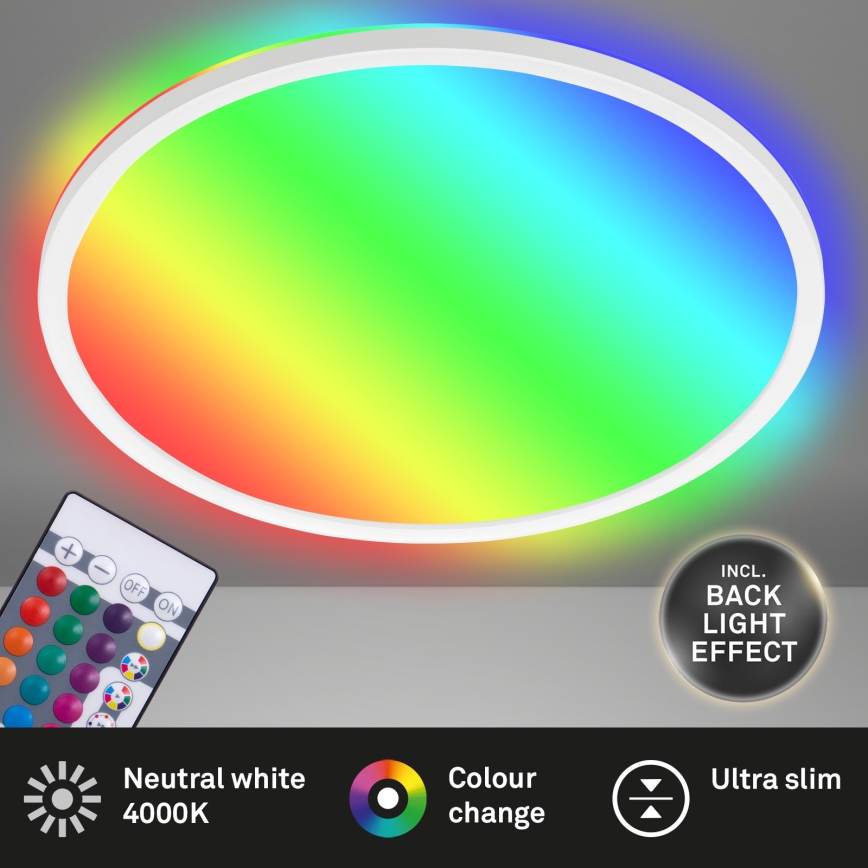 Briloner 7092-416 - Iluminação de teto RGBW com regulação SLIM LED/15W/230V + controlo remoto