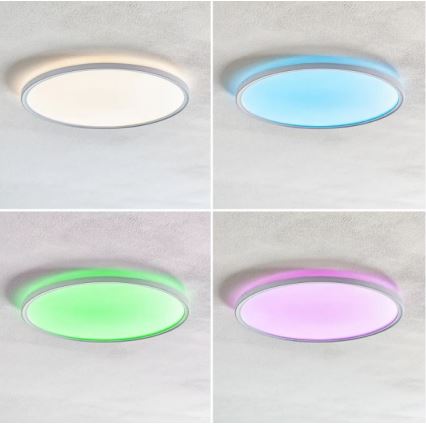 Briloner 7094-416 - Iluminação de teto LED RGBW com regulação SLIM LED/22W/230V + controlo remoto