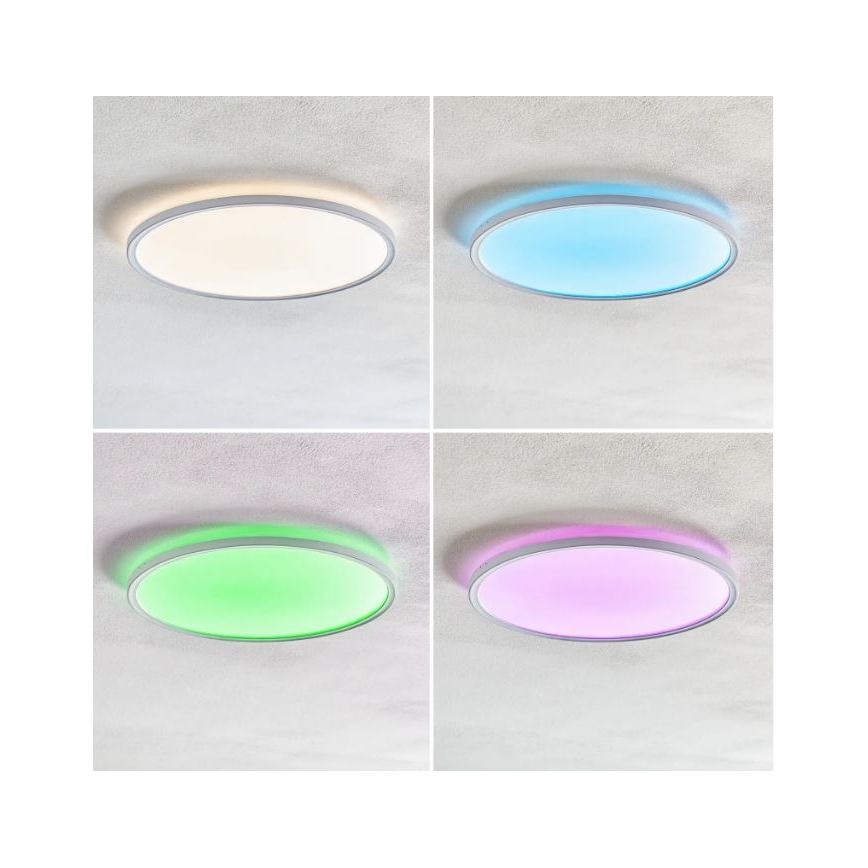 Briloner 7094-416 - Iluminação de teto LED RGBW com regulação SLIM LED/22W/230V + controlo remoto