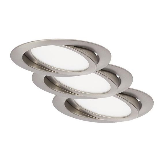 Briloner 7116-432 - CONJUNTO 3x Foco de encastrar de casa de banho LED FLAT IN LED/9W/230V IP23