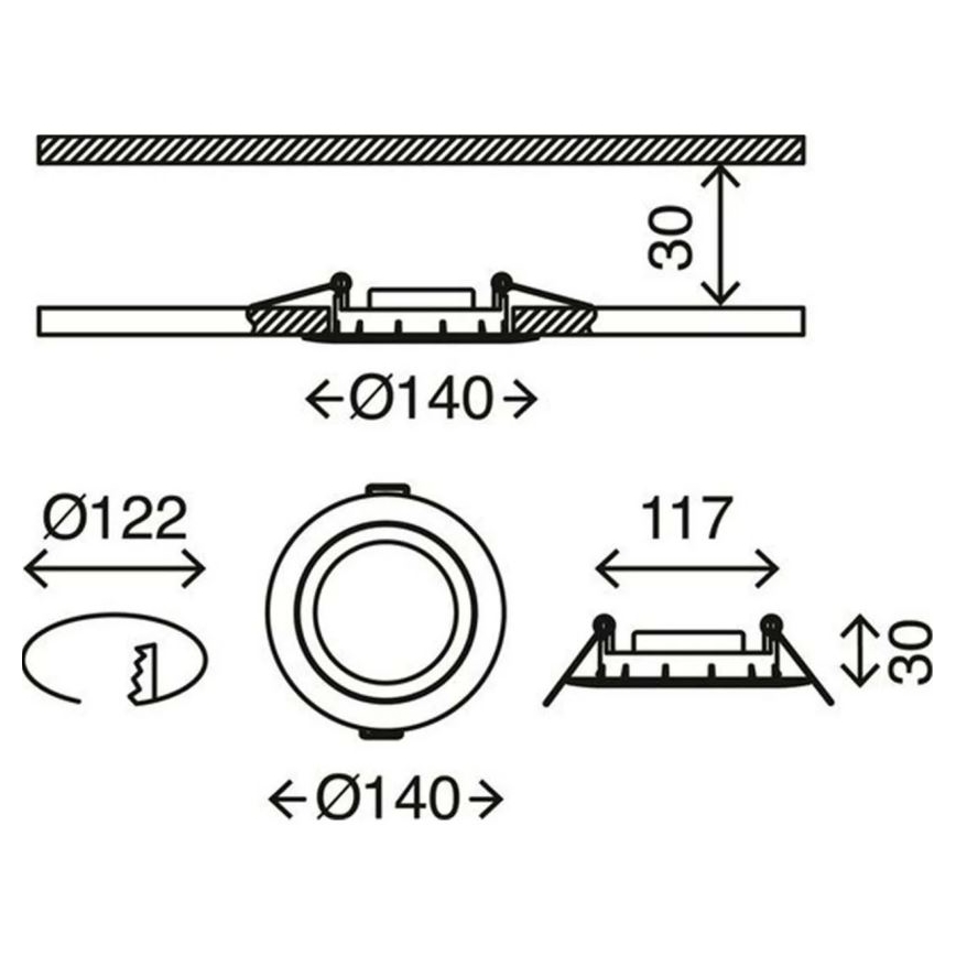 Briloner 7116-432 - CONJUNTO 3x Foco de encastrar de casa de banho LED FLAT IN LED/9W/230V IP23