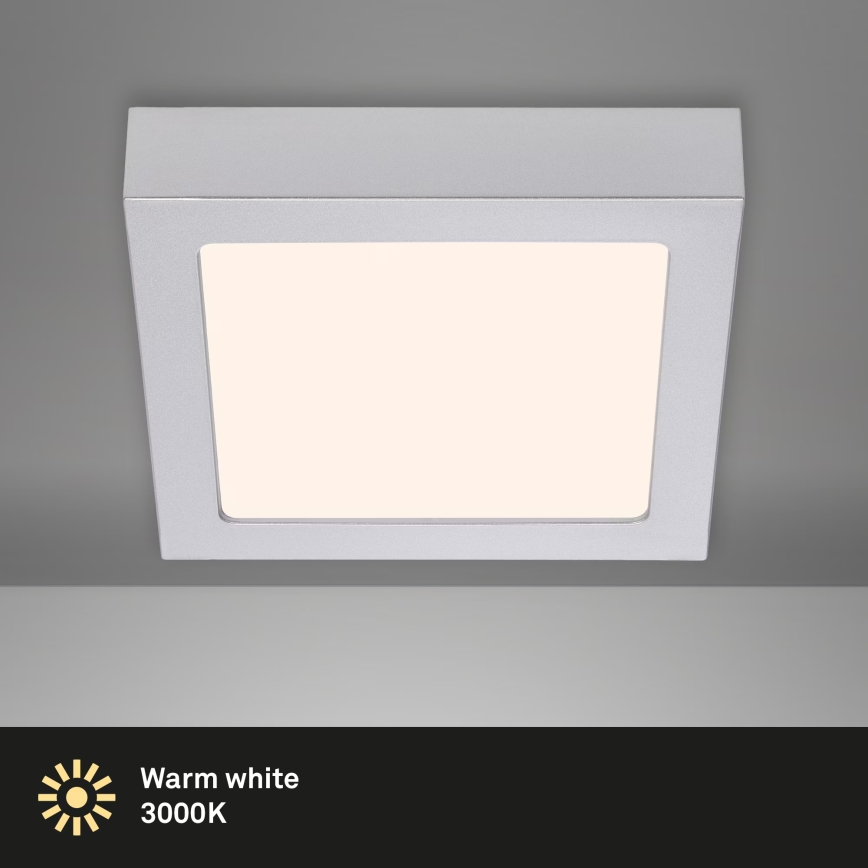 Briloner 7123-014 - Candeeiro de tecto LED FIRE LED/12W/230V 3000K 17x17cm prateado