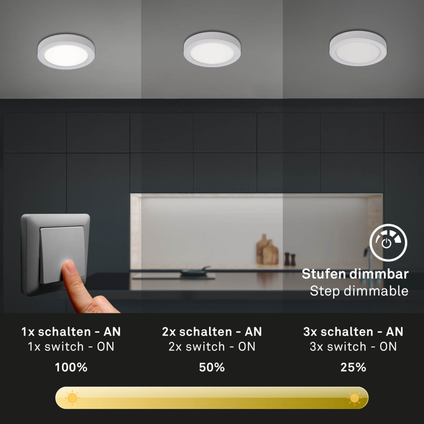 Briloner 7124-414 - Iluminação de teto LED com regulação FIRE LED/12W/230V 4000K