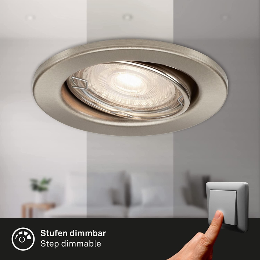 Briloner 7149-032 - CONJUNTO 3xIluminação de casa de banho LED com regulação 1xGU10/5W/230V IP23