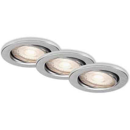 Briloner 7149-039 - CONJUNTO 3xIluminação de casa de banho LED com regulação 1xGU10/5W/230V IP23