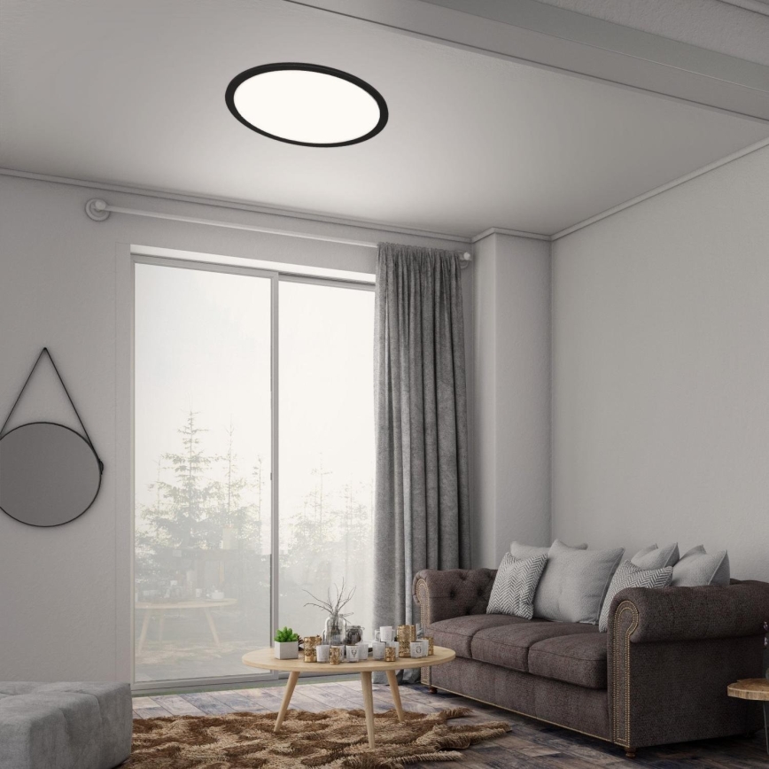 Briloner 7168-015 - Iluminação de teto LED com regulação PIATTO LED/22W/230V 3000-6500K diâmetro 40 cm preto + comando
