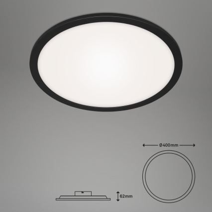 Briloner 7168-015 - Iluminação de teto LED com regulação PIATTO LED/22W/230V 3000-6500K diâmetro 40 cm preto + comando