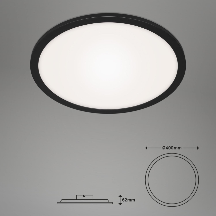 Briloner 7168-015 - Iluminação de teto LED com regulação PIATTO LED/22W/230V 3000-6500K diâmetro 40 cm preto + comando