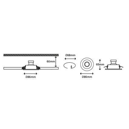 Briloner 7182-032 - CONJUNTO 3xIluminação de casa de banho LED com regulação 1xGU10/5W/230V IP23