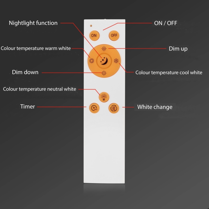 Briloner 7194-016 - Iluminação de teto LED com regulação SIMPLE LED/18W/230V 3000-6500K + controlo remoto