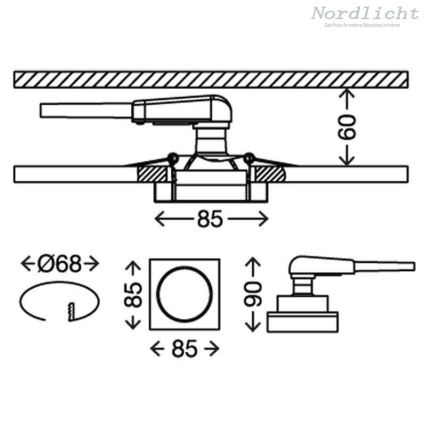 Briloner 7200-016 - Foco de encastrar de casa de banho LED ATTACH 1xGU10/3W/230V IP23